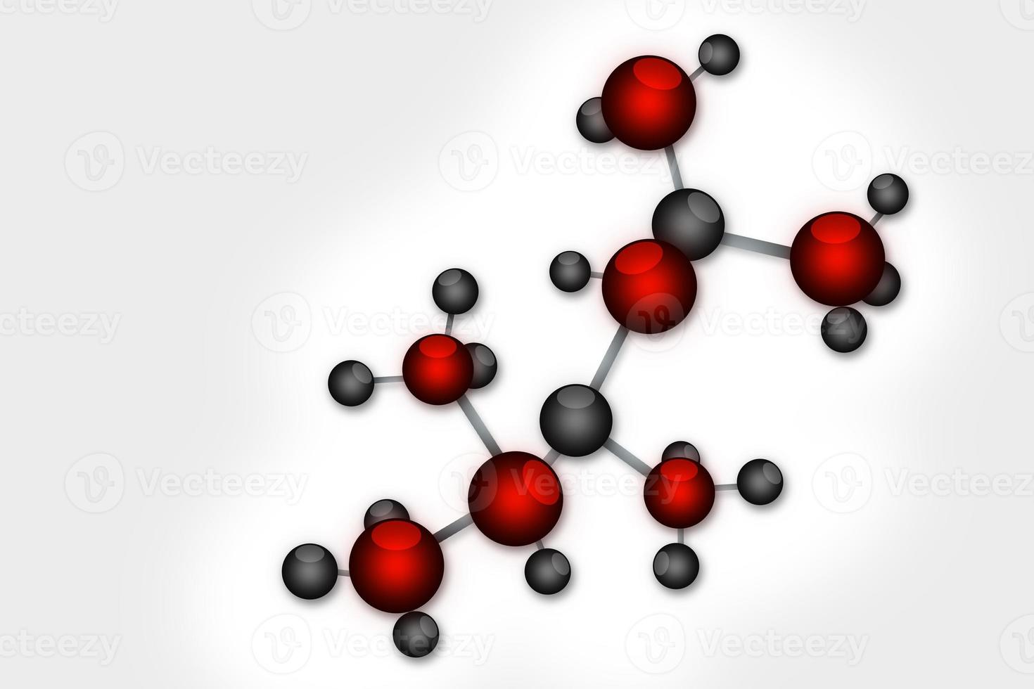 Digital illustration of molecules in abstract background photo