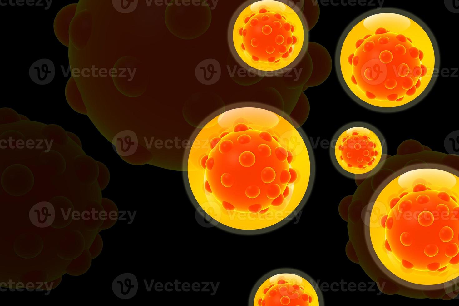 3d multi use Bacteria in bubbles background photo