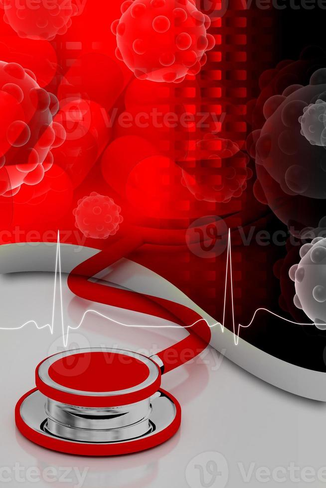 Digital illustration of stethoscope in color background photo