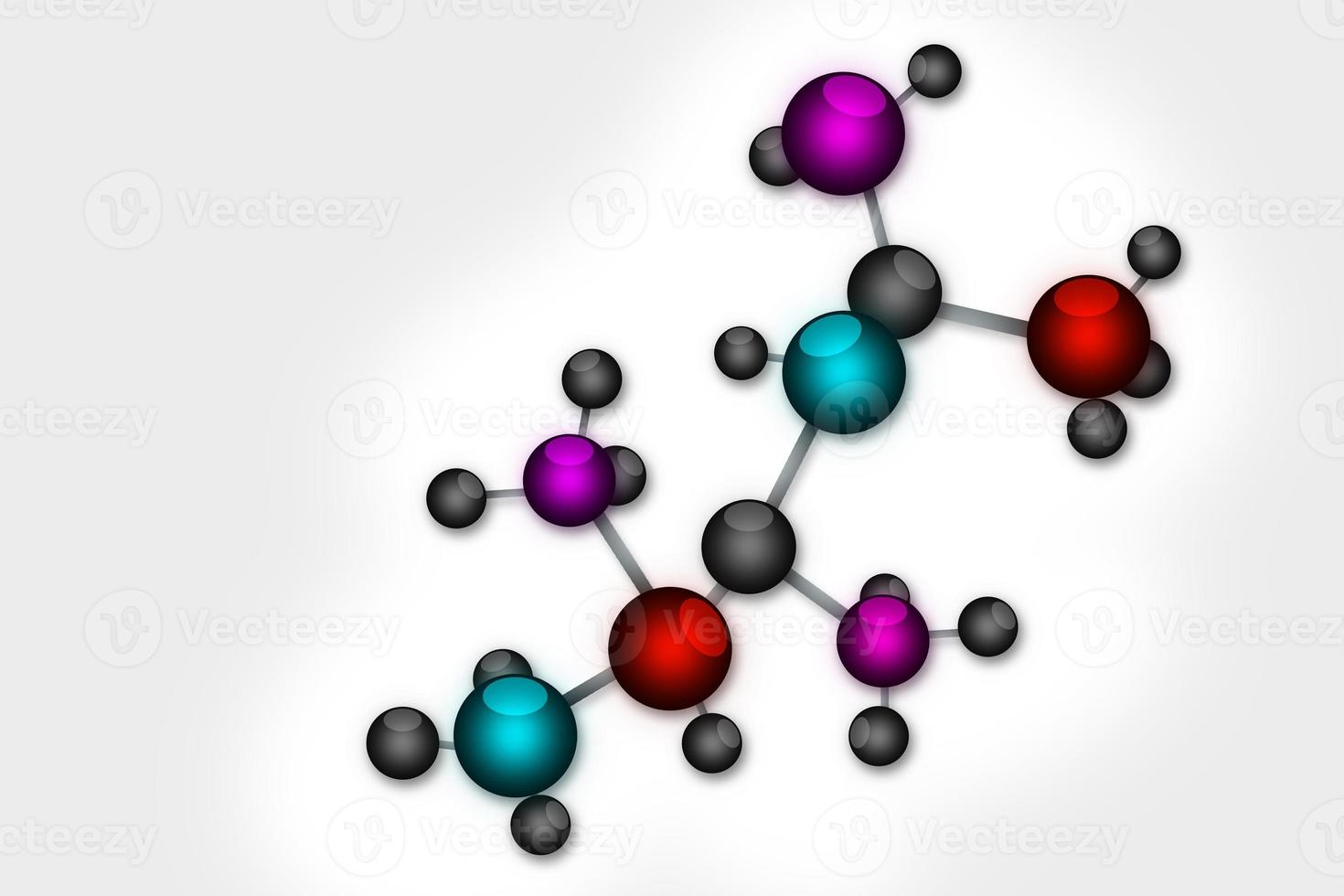 Digital illustration of molecules in abstract background photo