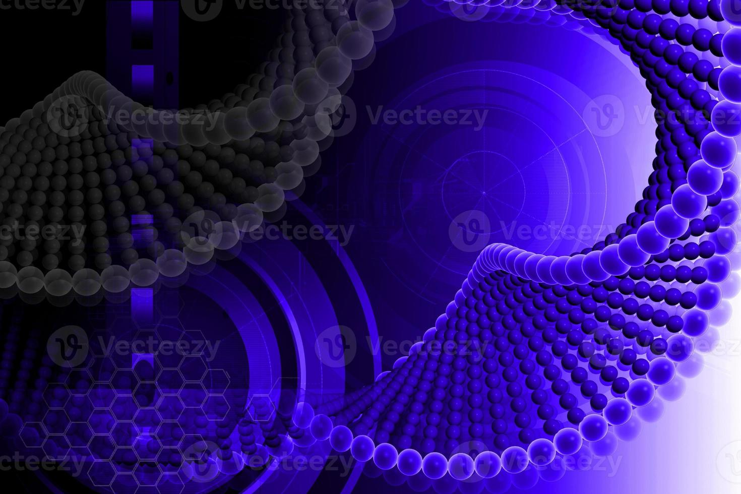 Digital illustration of DNA in color background photo