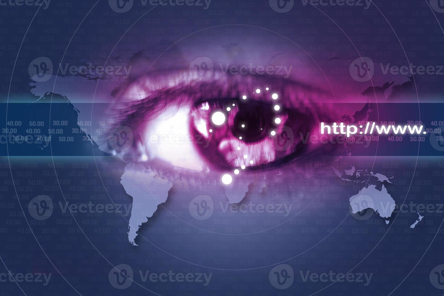 Digital illustration of an eye scan as concept for secure digital identity photo