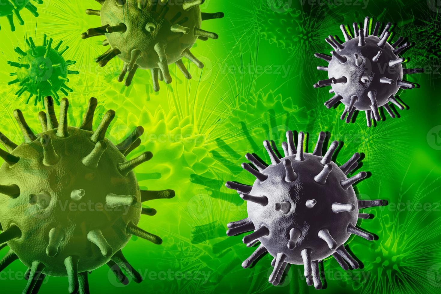 3d multi use avian virus in color background photo