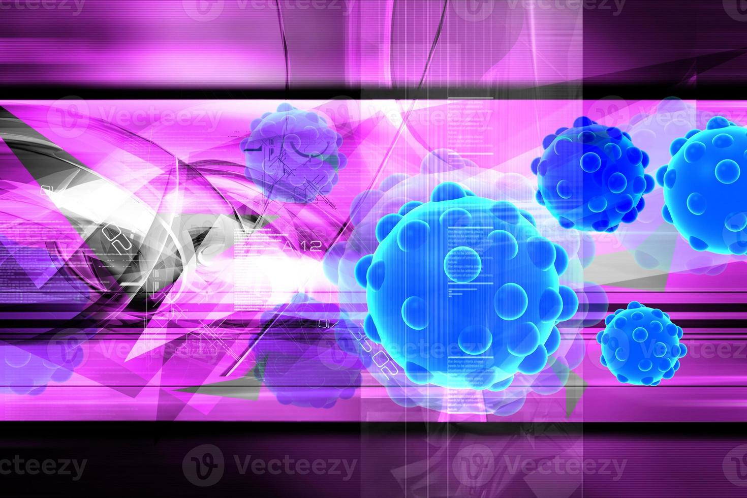 Digital illustration of Bacteria in color background photo