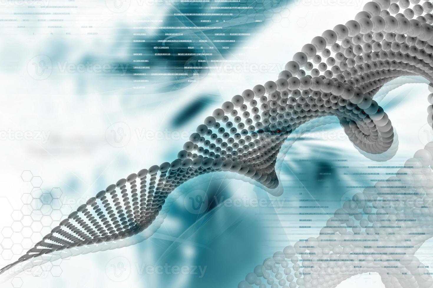 Digital illustration of DNA in color background photo