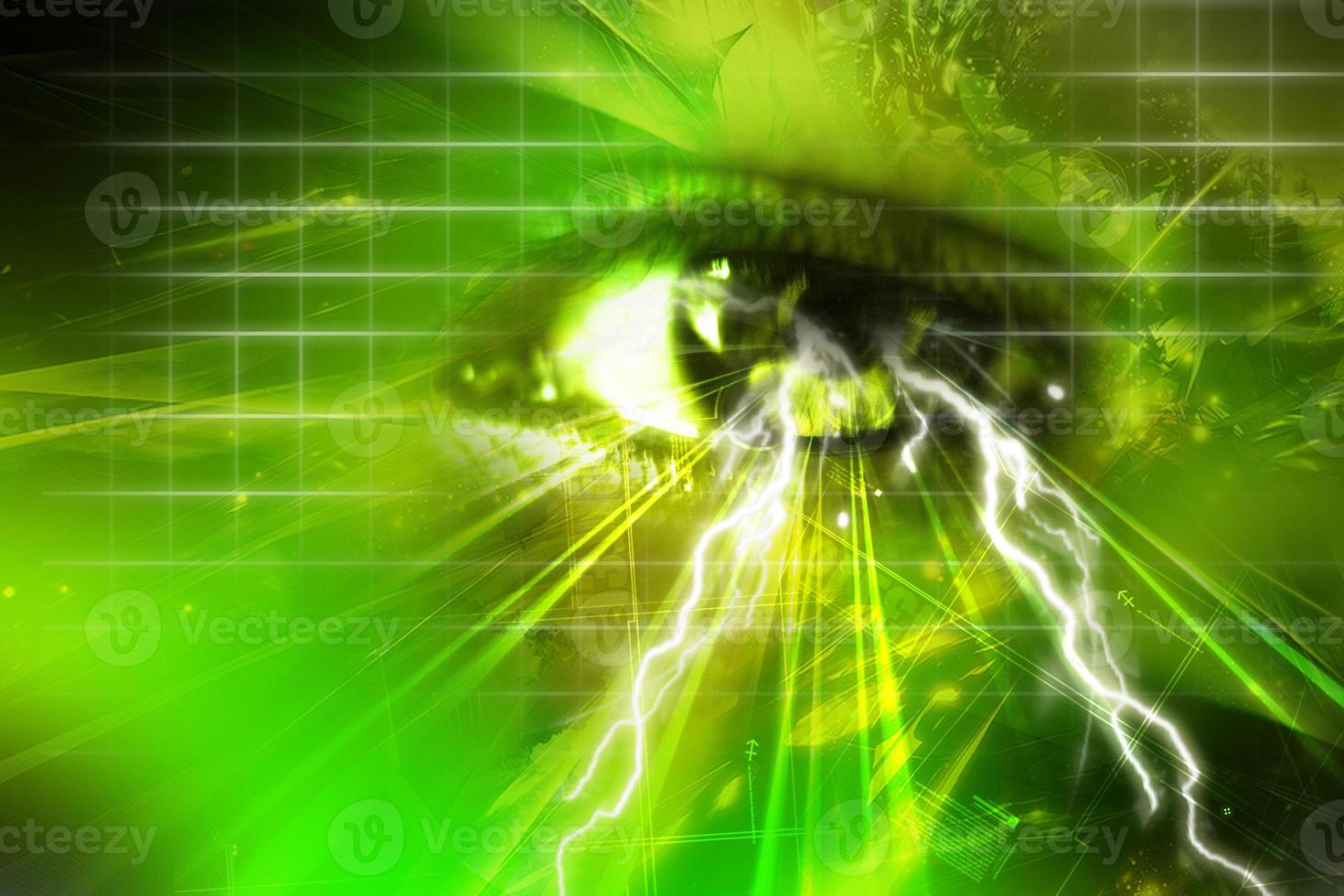 Digital illustration of an eye scan as concept for secure digital identity photo