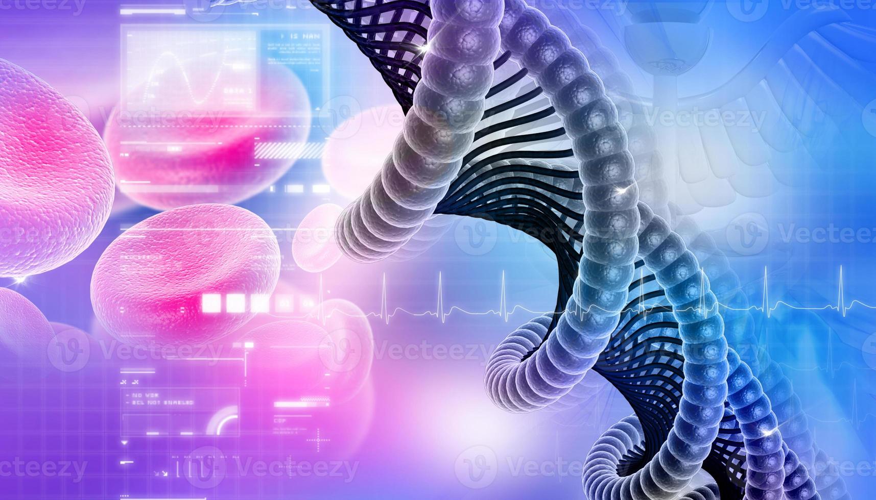 3d dna in color background photo