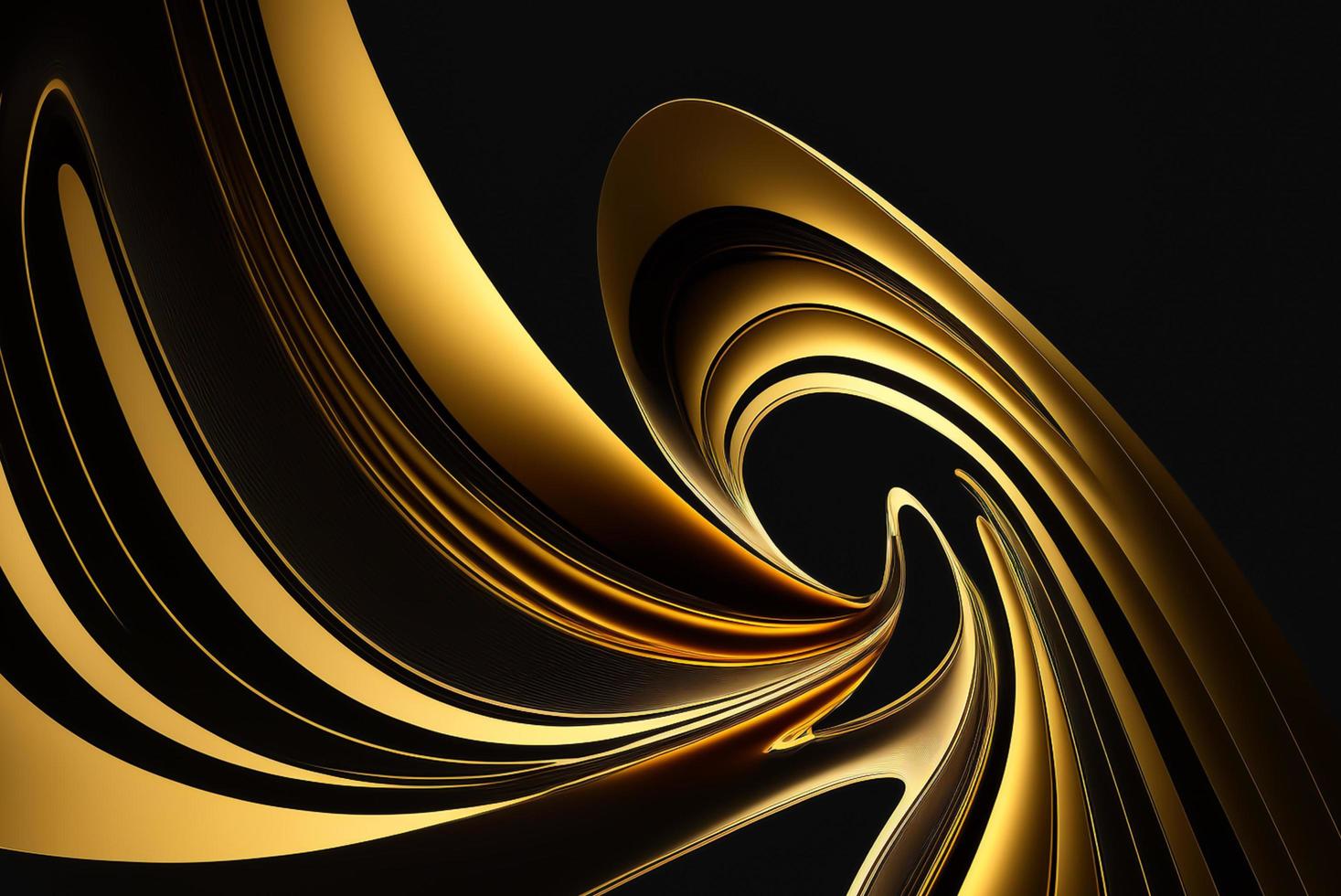 abstract minimalist curves lines black and gold photo