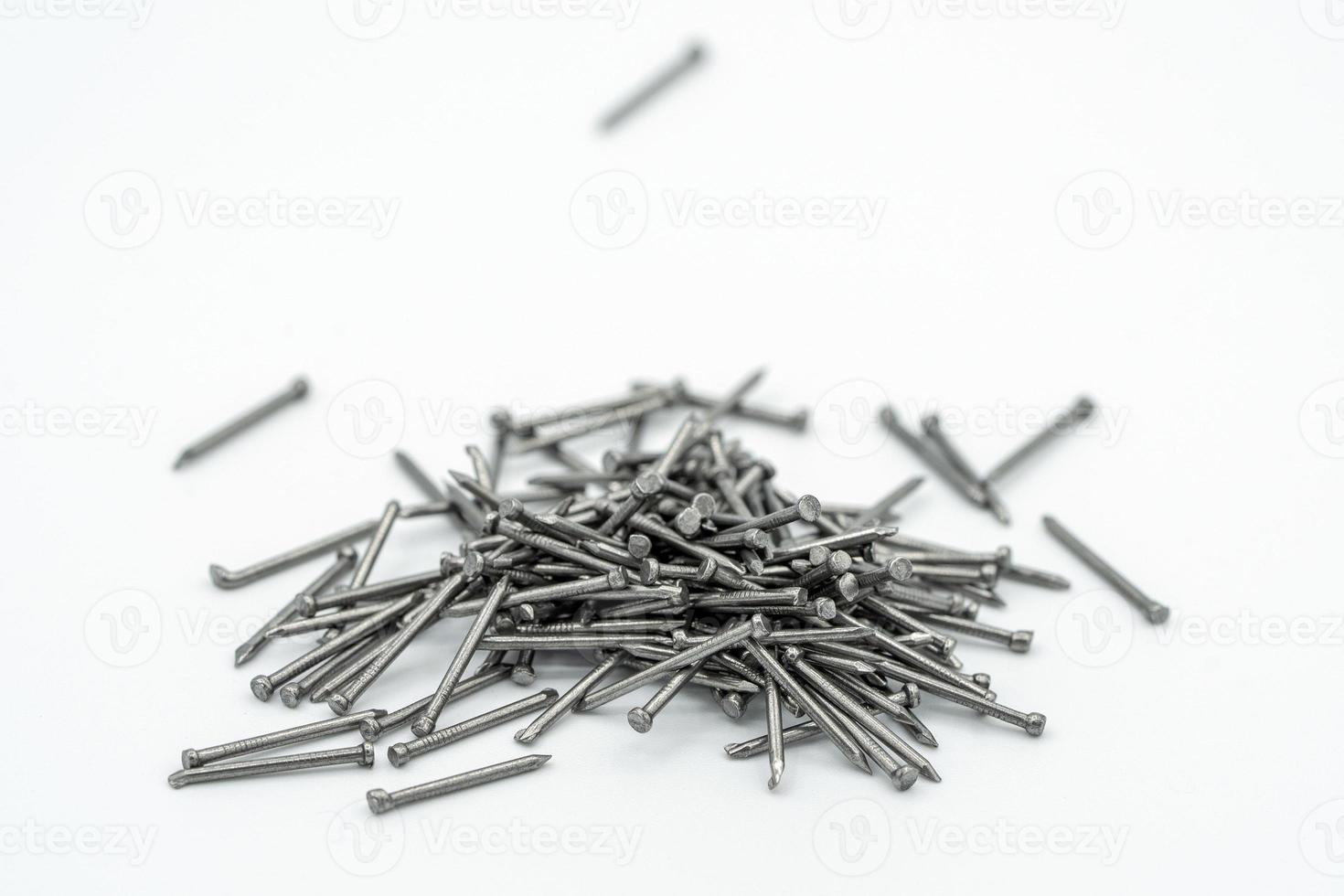 many iron spikes isolated on white photo