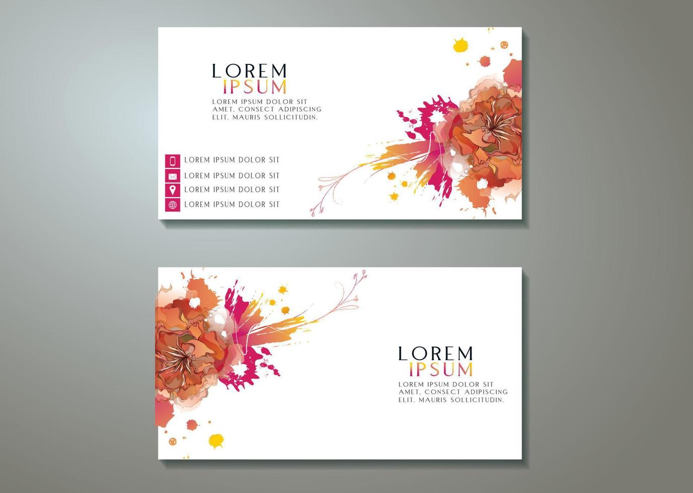 Creative Splash Business card design, water color background vector