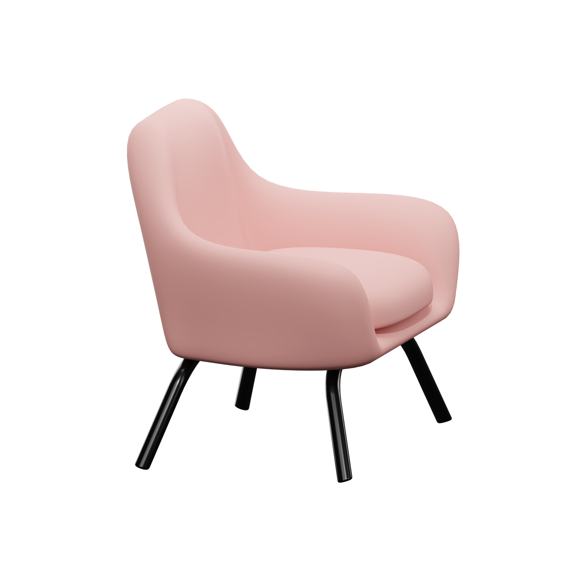 3D pink arm chair. pink soft sofa. 3D rendering 19078772 PNG
