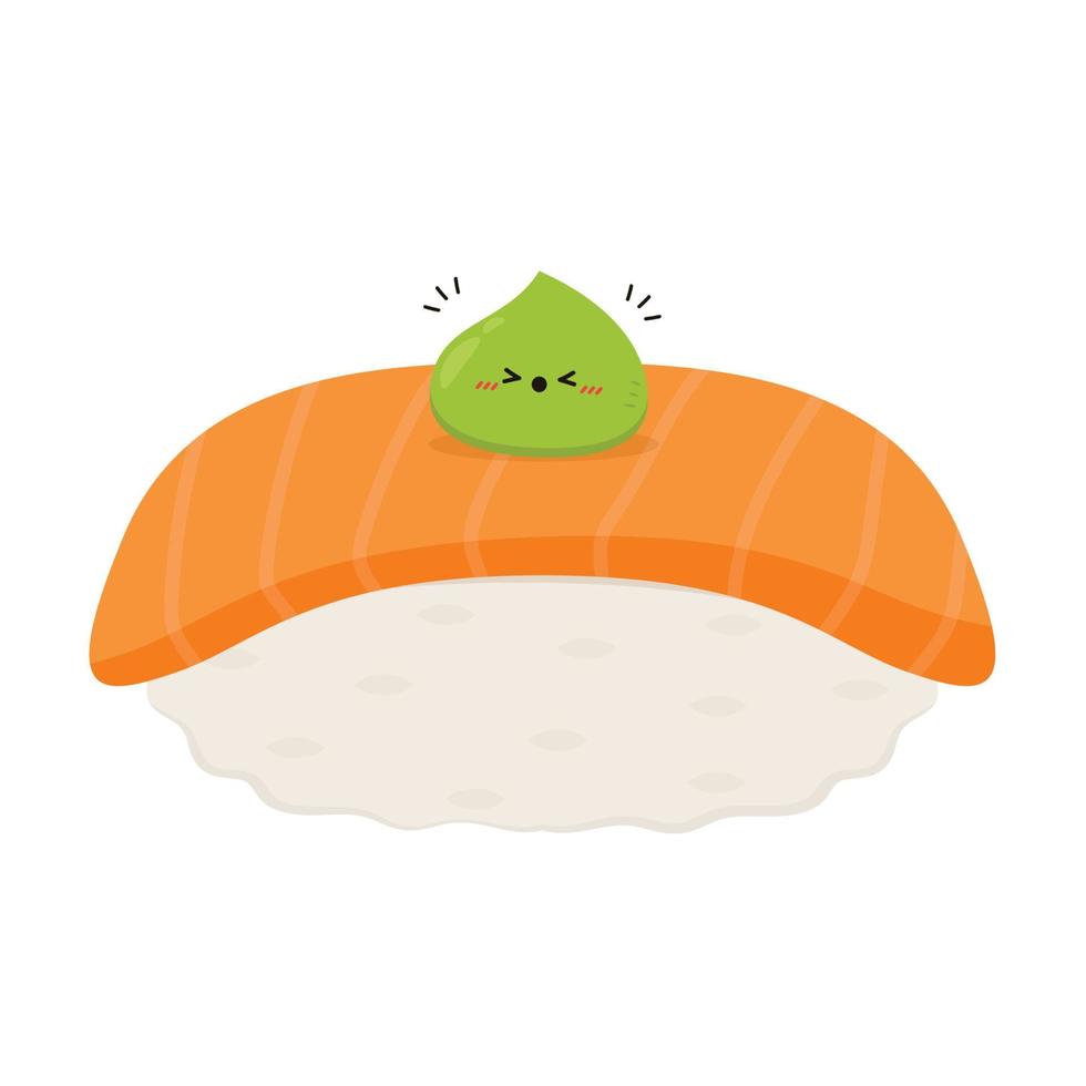 vectores de sushi sushi sobre fondo blanco. vector de sushi de salmón.