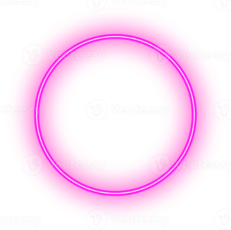 neonkreisringrahmen, der in led-licht leuchtet png