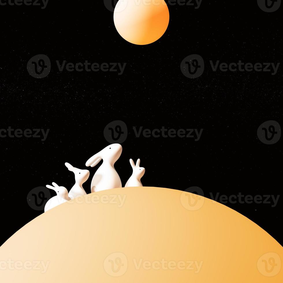 3d render abstract background. new year, year of the rabbit. photo
