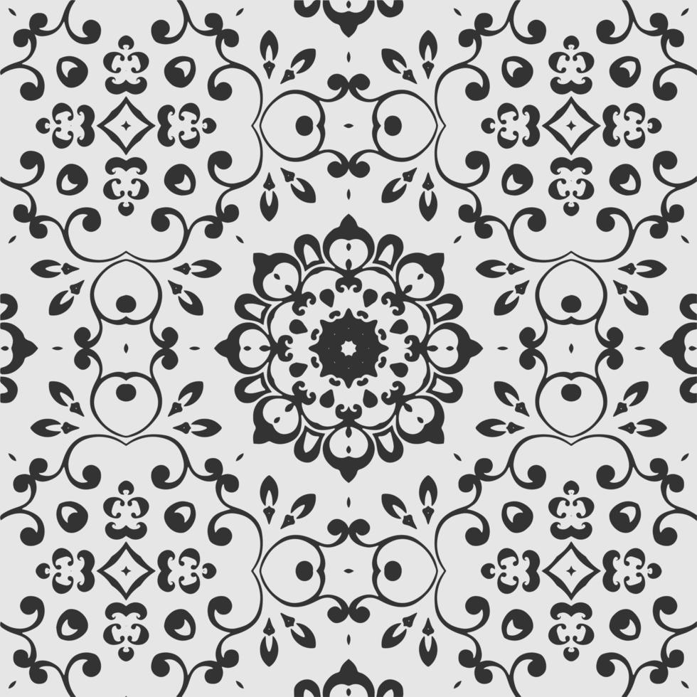 vector coloring geometric flower shapes and textile fabric pattern background.