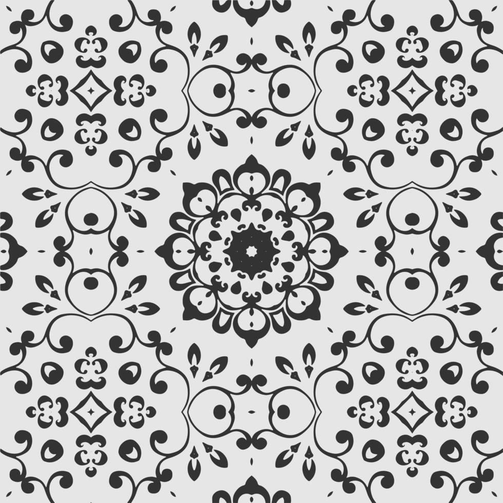 vector coloring geometric flower shapes and textile fabric pattern background.