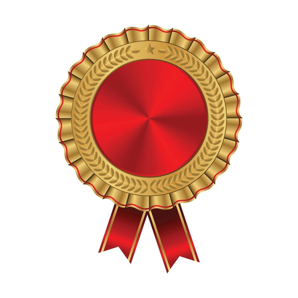Blank award template - rosette with golden and red medal vector