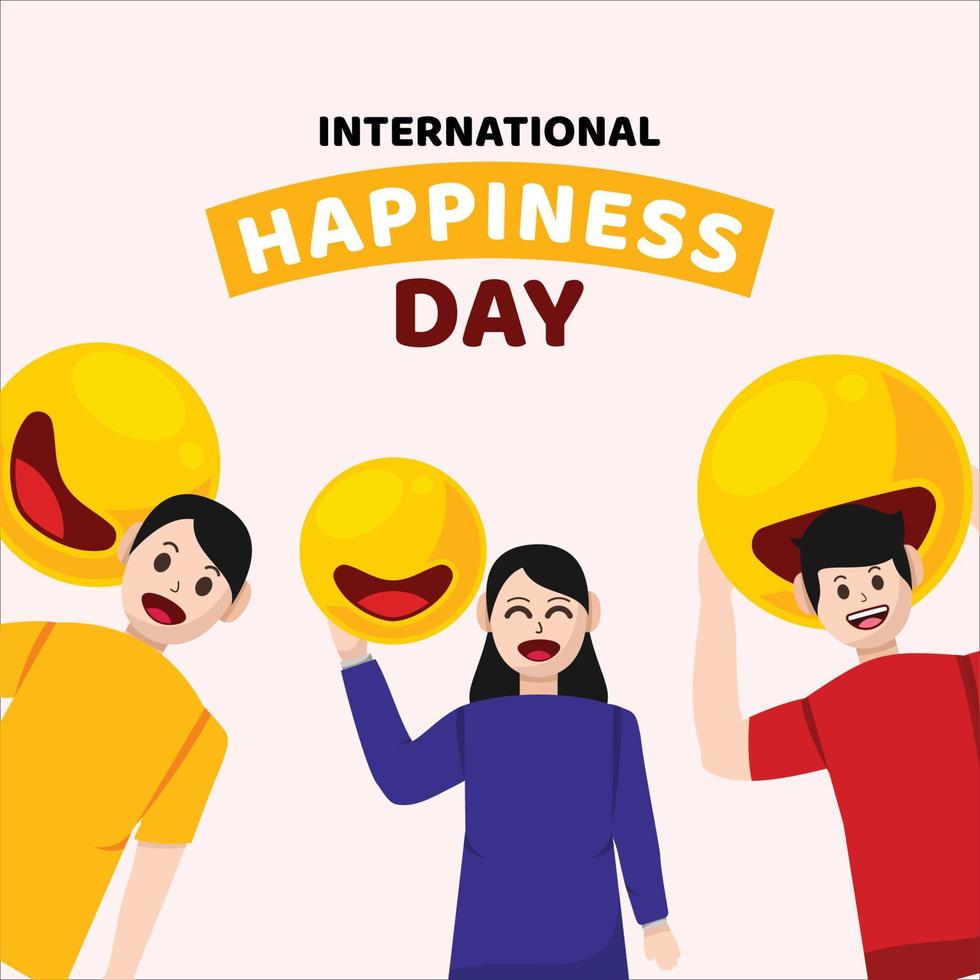 Flat International Day of Happiness Illustration Background vector