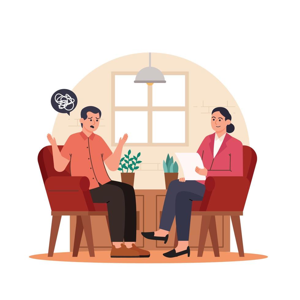 Online Consultation With A Psychologist vector