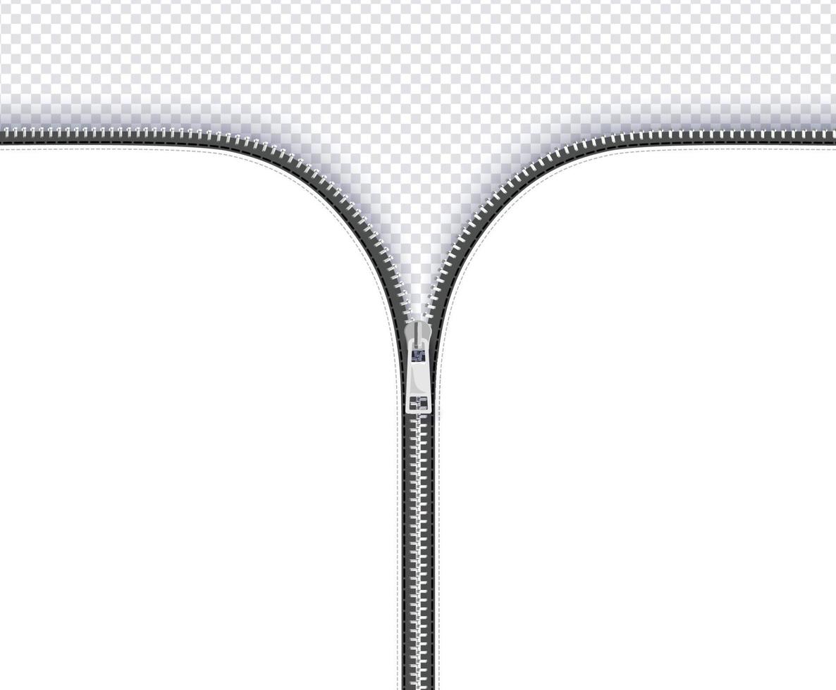 Open zipper with copy space. Background with place for text. Vector illustration.