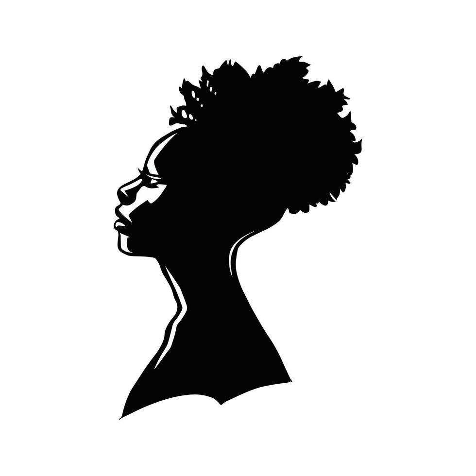 ilustración de vector de silueta de mujer negra