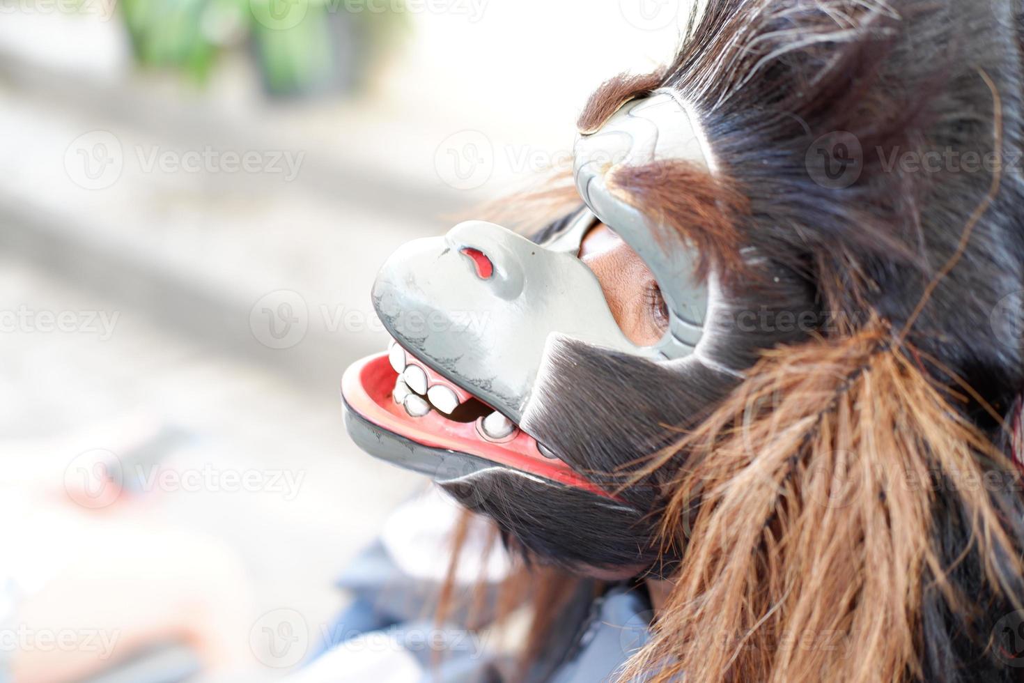 monkey masks in bali as a background photo