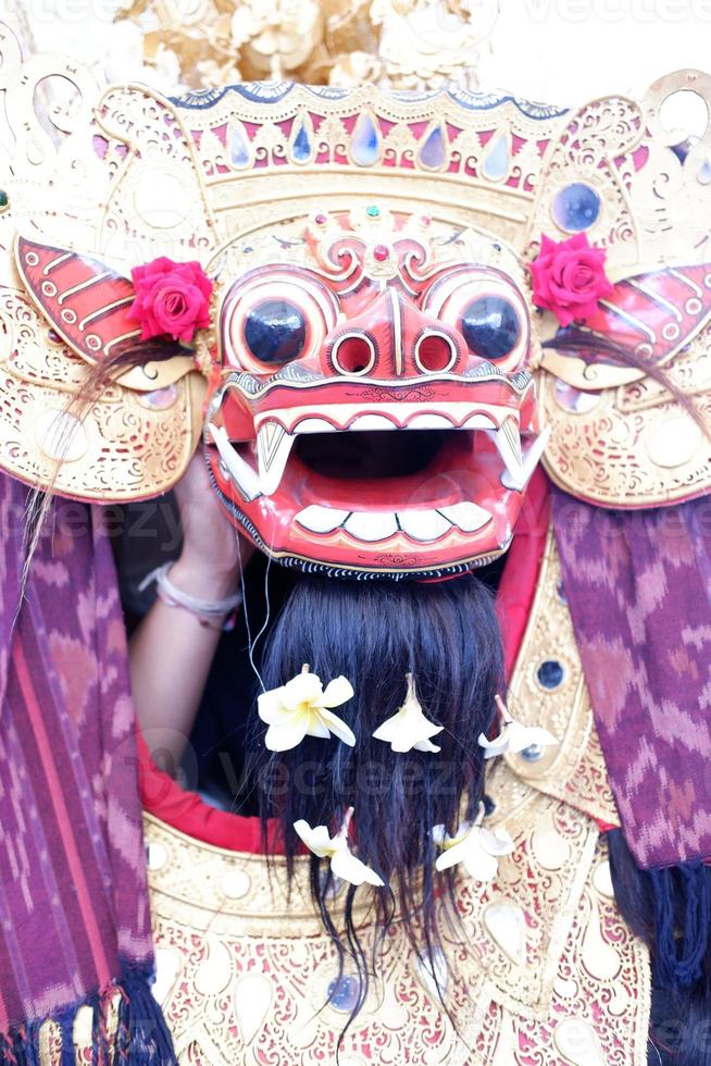 the tradition of the barong dance in Bali as a ceremony photo