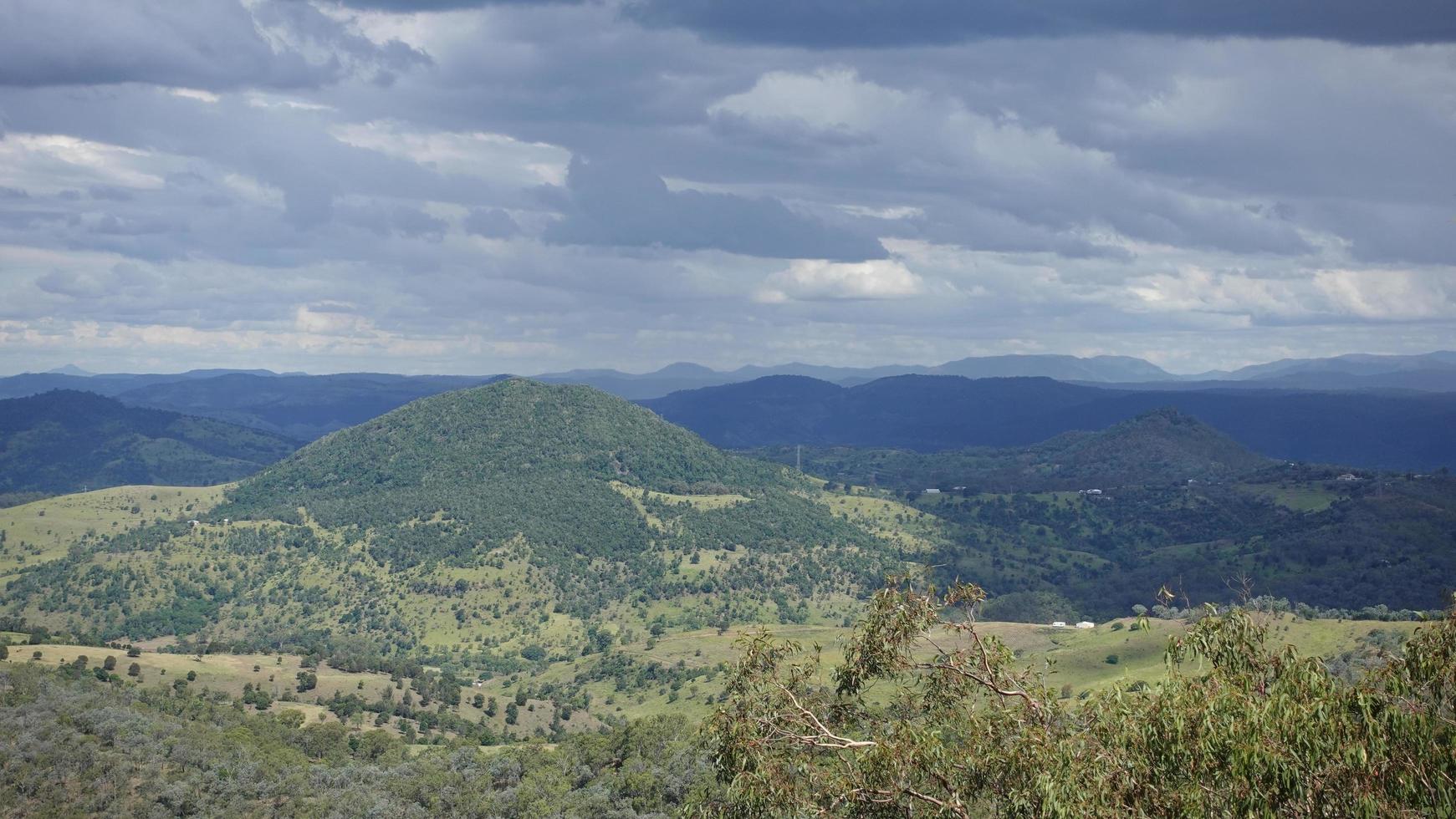 Cloudy sky view at the top of mountain at Toowoomba picnic point lookout on the crest of the Great Dividing Range, around 700 metres 2,300 ft above sea level, Queensland, Australia. photo