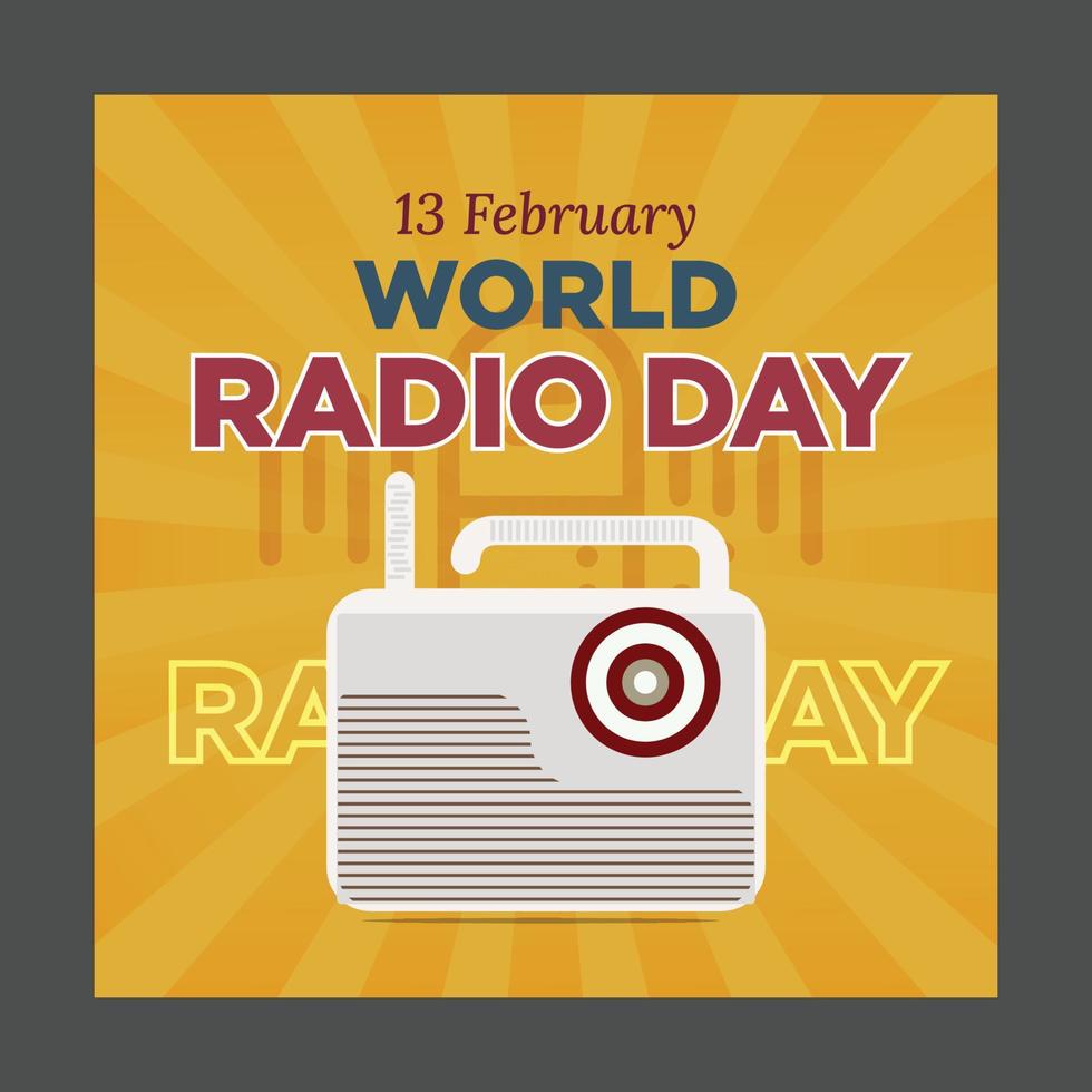 World Radio Day . World Radio Day banners . Social Media Post .Free world Radio Day Banners . vector