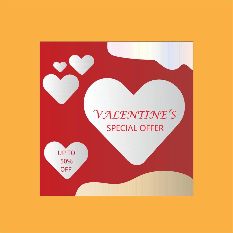 Valentines offer post vector