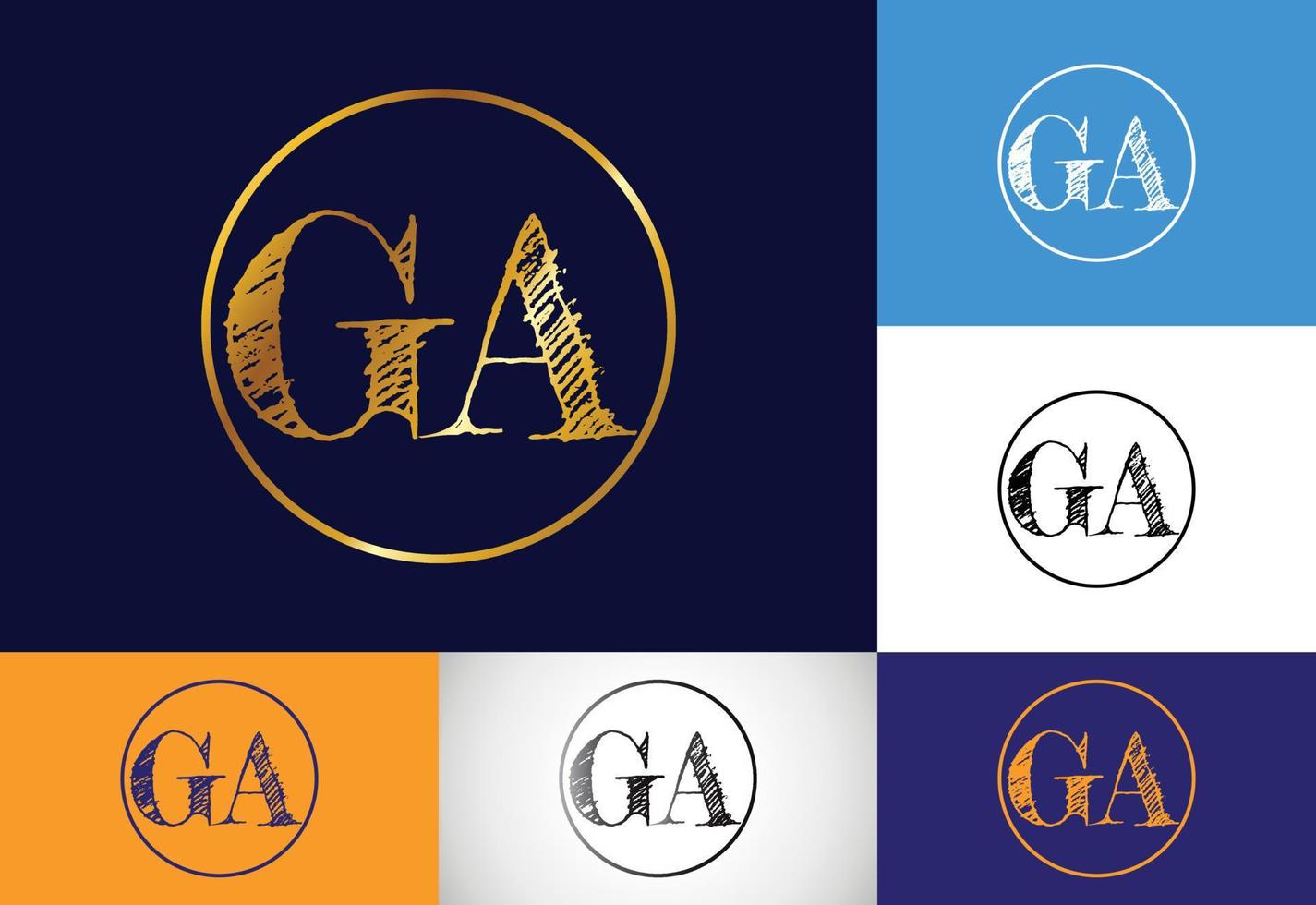 vector de diseño de logotipo de letra inicial ga. símbolo del alfabeto gráfico para la identidad empresarial corporativa