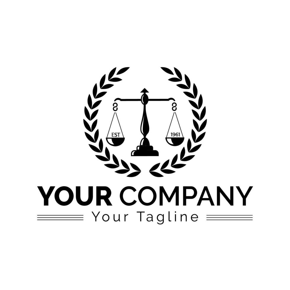 Set of legal symbols, justice, law firm, law firm, attorney services, vector design template Pro Vector