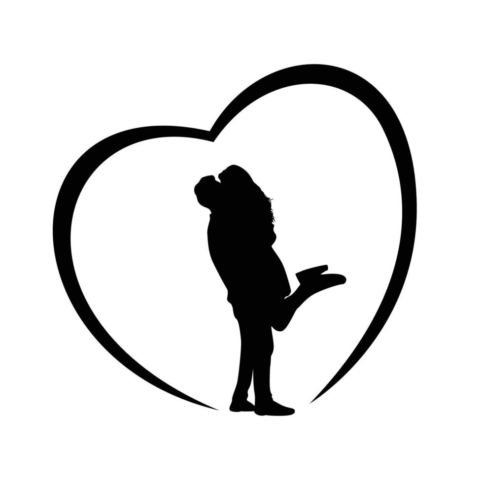 couple silhouette design. romance icon, sign and symbol. vector