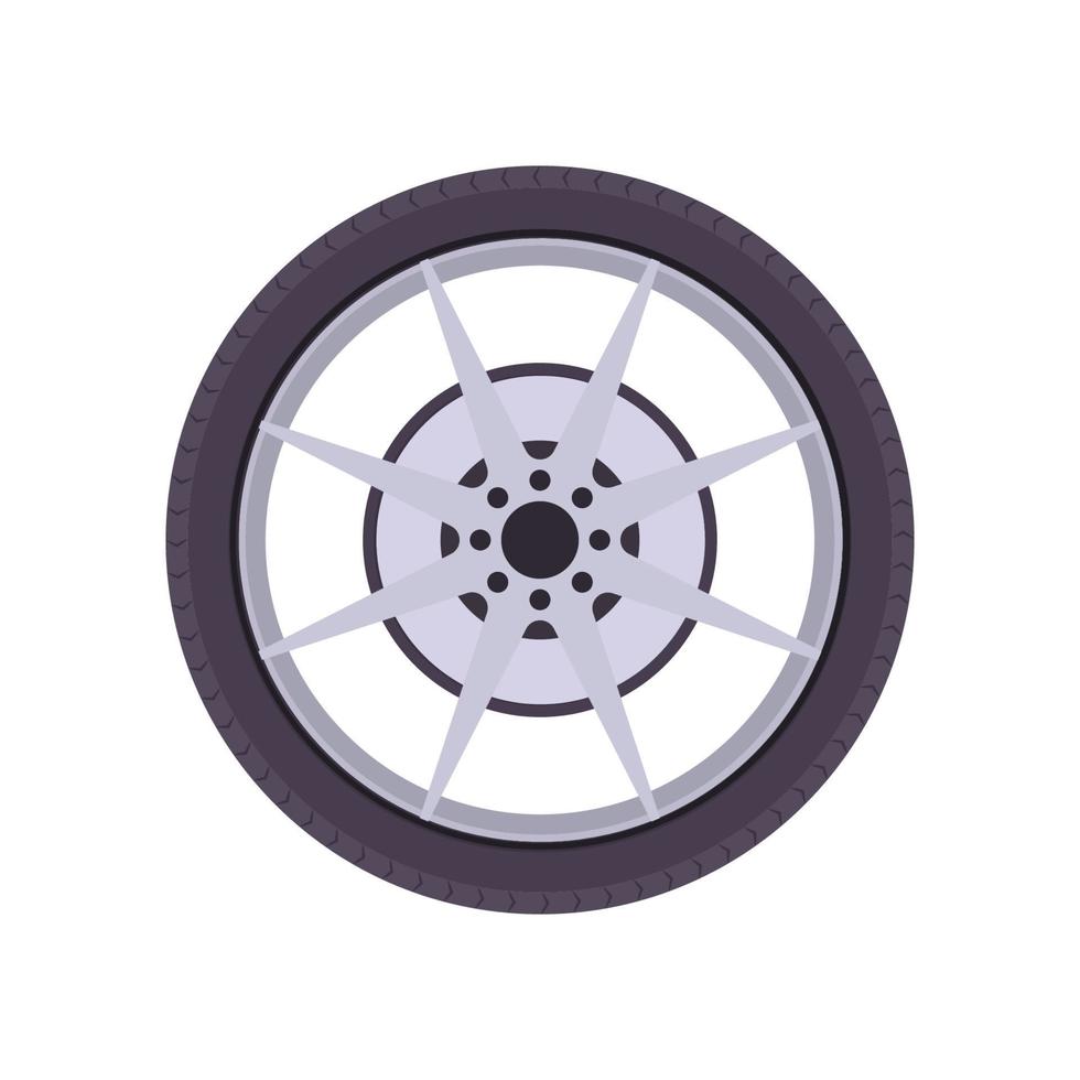 Wheel Flat Illustration. Clean Icon Design Element on Isolated White Background vector