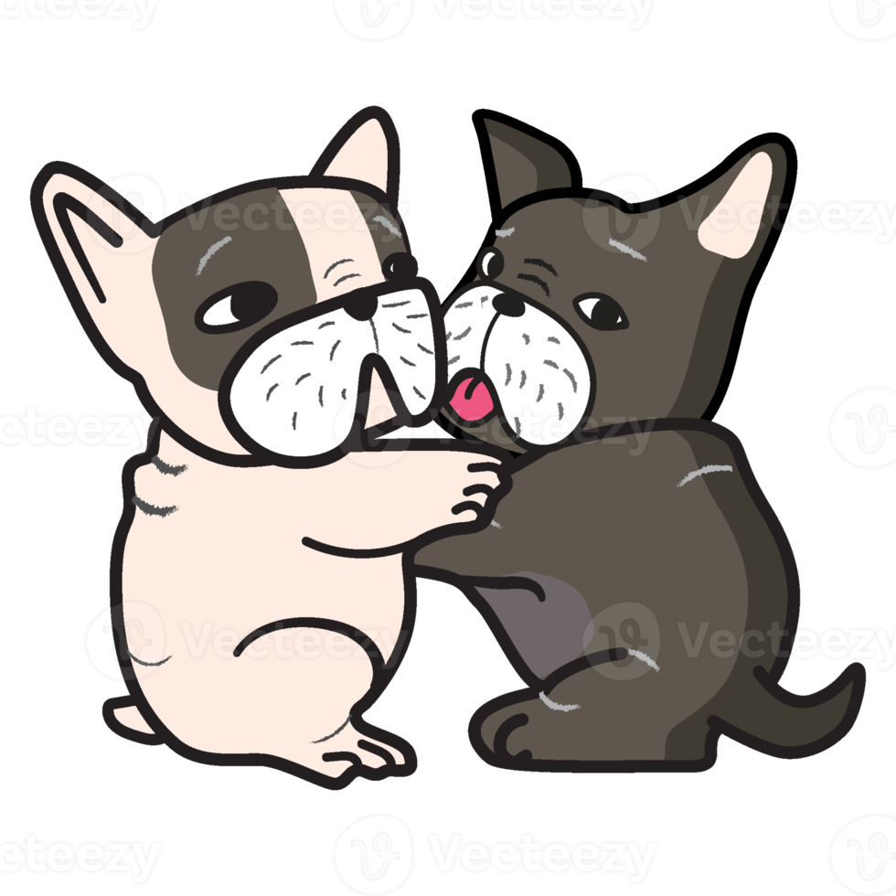 Cute French bulldog cartoon isolated png