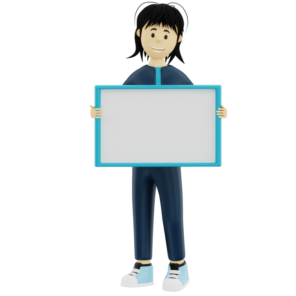 3D-Rendering-Präsentation mit Whiteboard png