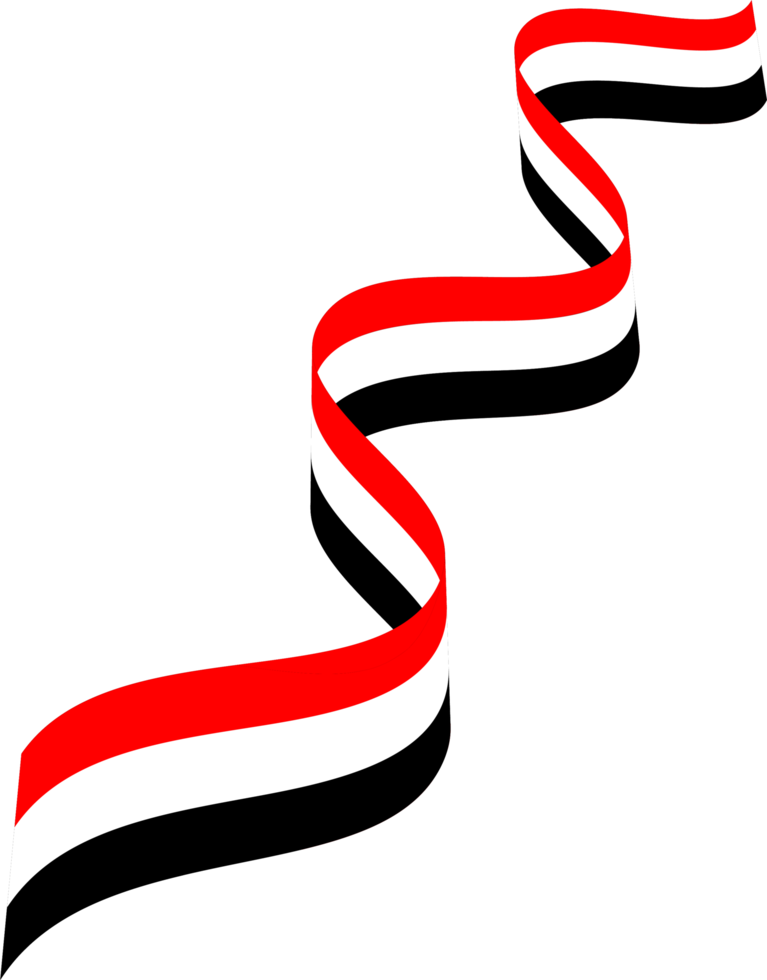 ein gedrehtes band, das die ägyptische flagge in ihren drei farben rot, weiß und schwarz trägt png