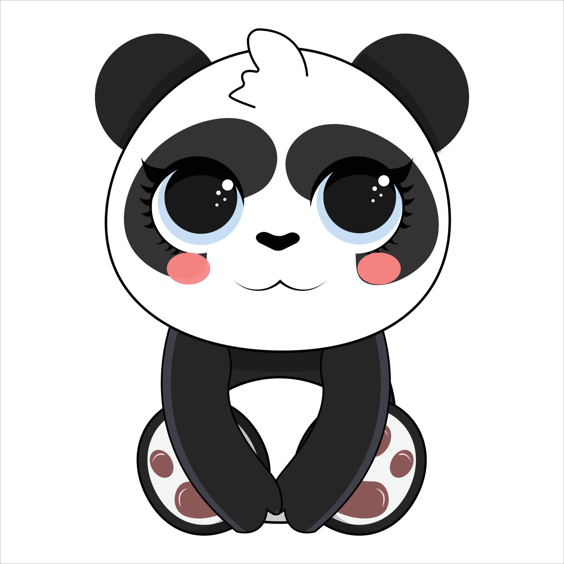 Lindo Bebé Oso Panda Sobre Un Fondo Blanco Ilustración Vectorial