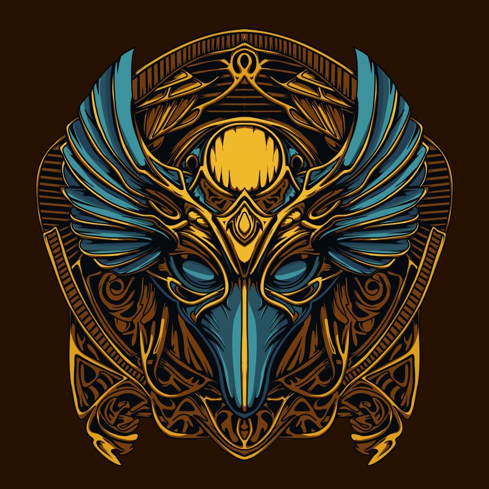 Horus Head Hand Drawn Illustration vector