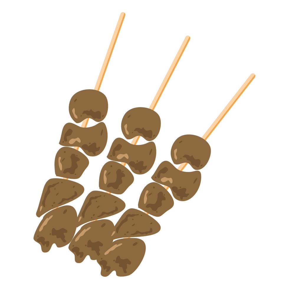 Indonesian Traditional Satay Sate Hati Ampela vector