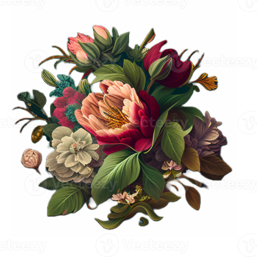 vintage floral sublimation clipart png