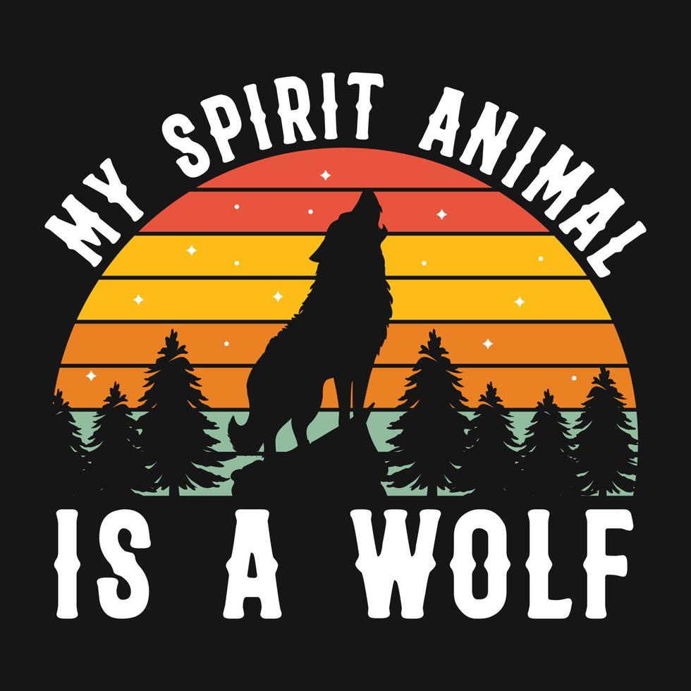diseño de camiseta de vector de lobo