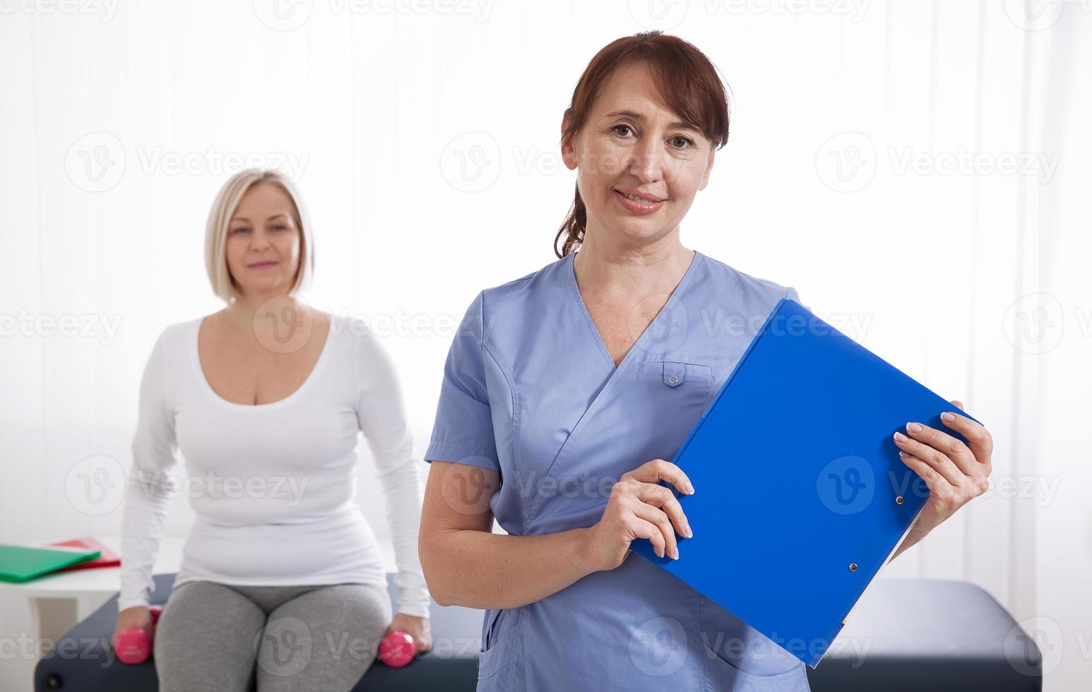 Female patient and doctor have consultation In hospital photo