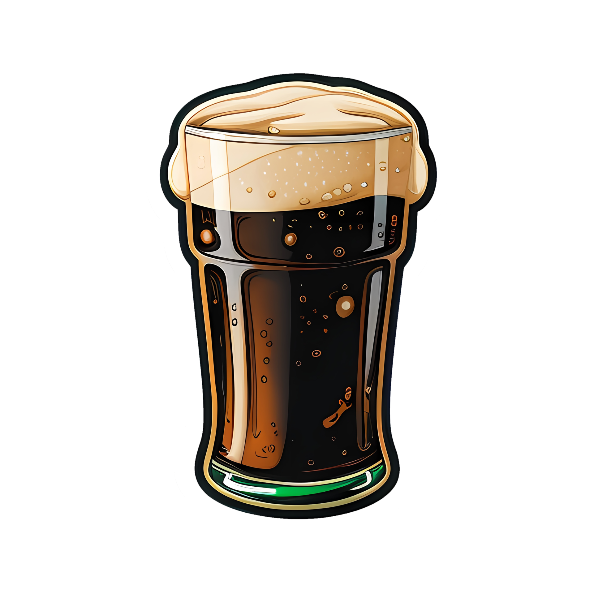Glass of dark beer, sticker for St. Patrick's Day 19080428 PNG
