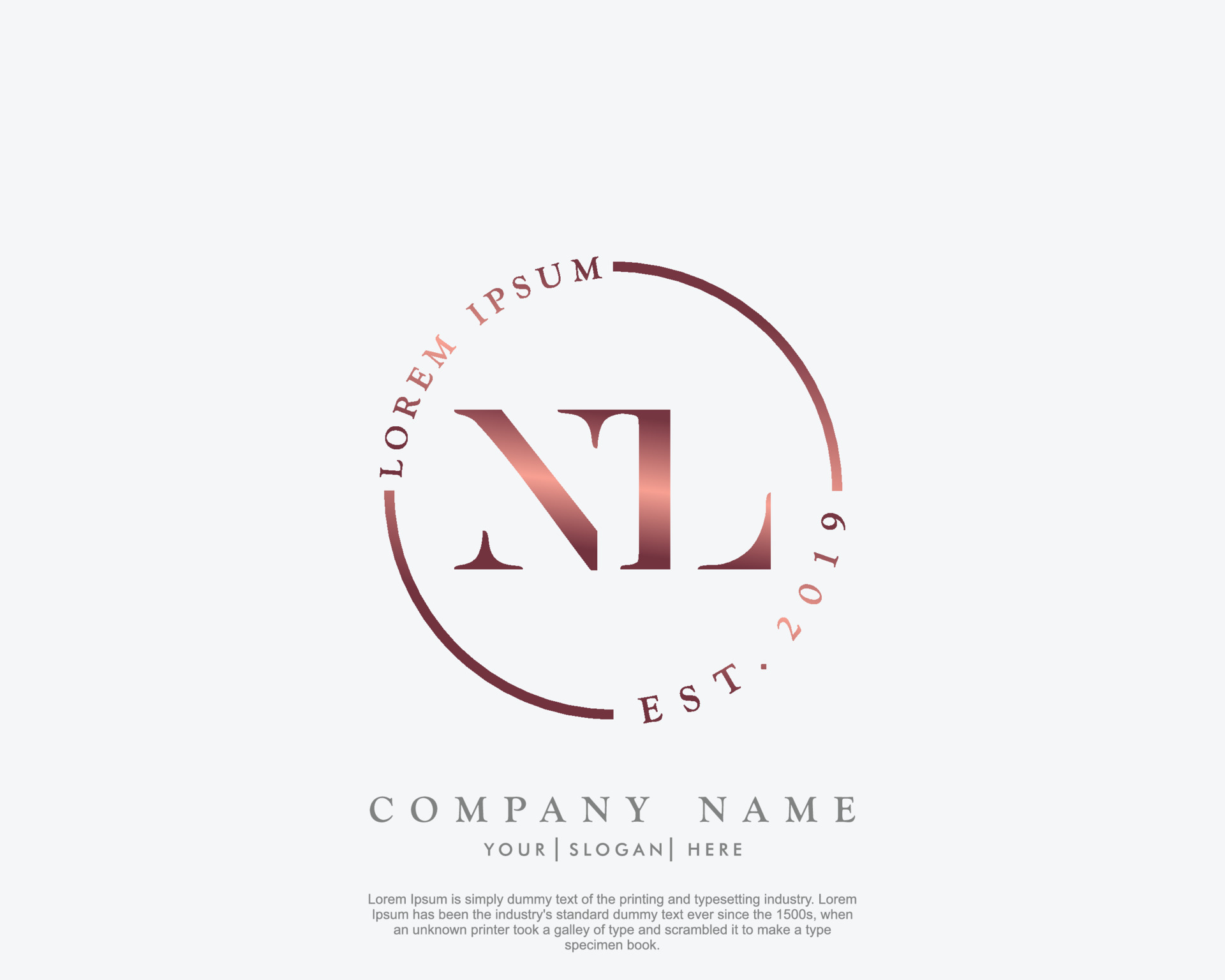 Initial letter vl creative elegant logo template Vector Image