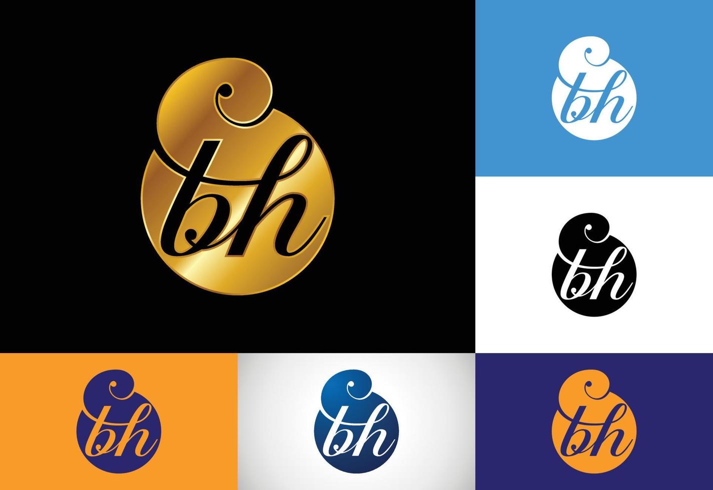 vector de diseño de logotipo de letra inicial bh. símbolo del alfabeto gráfico para la identidad empresarial corporativa