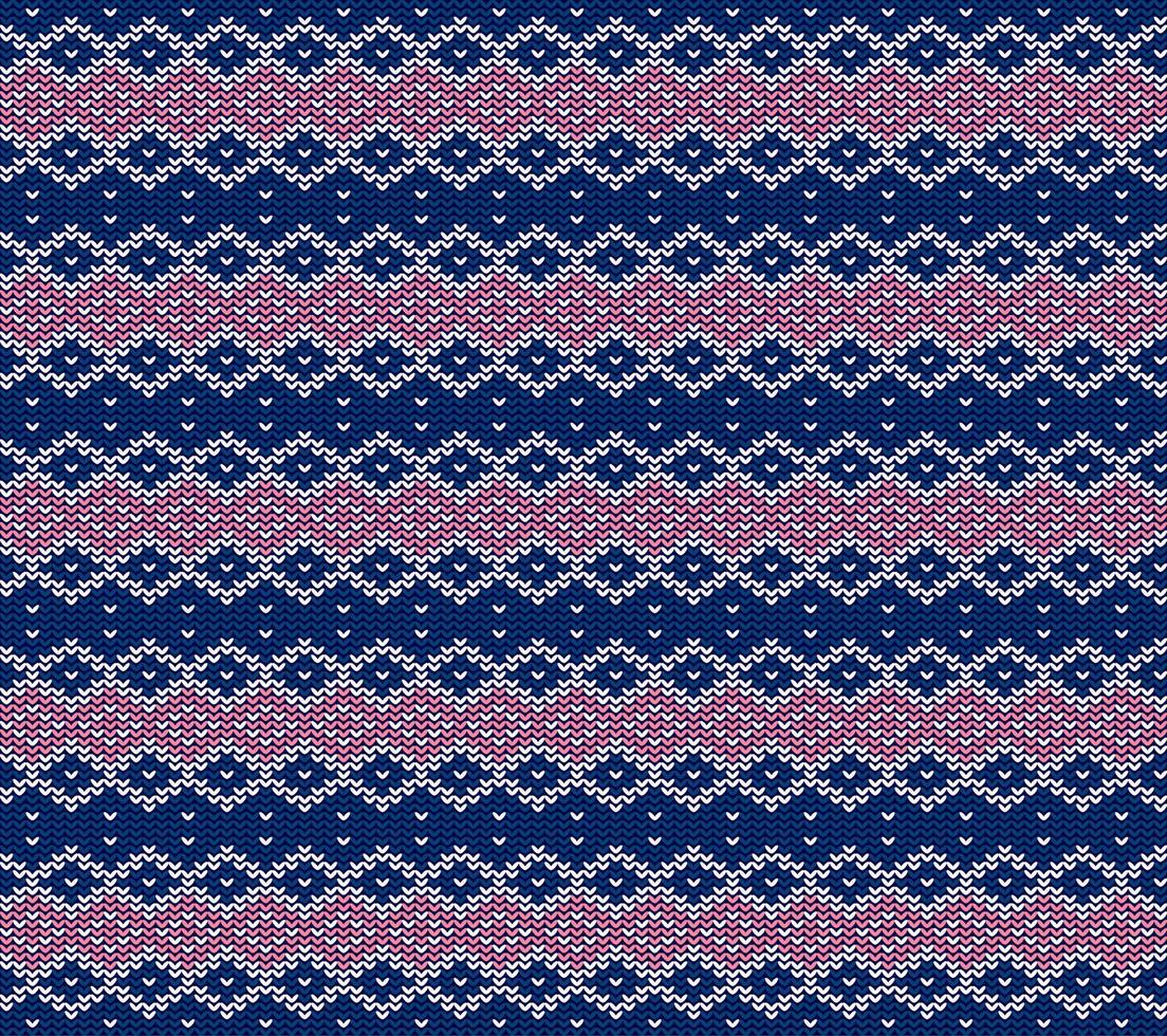 blue seamless knitted pattern with stripes vector
