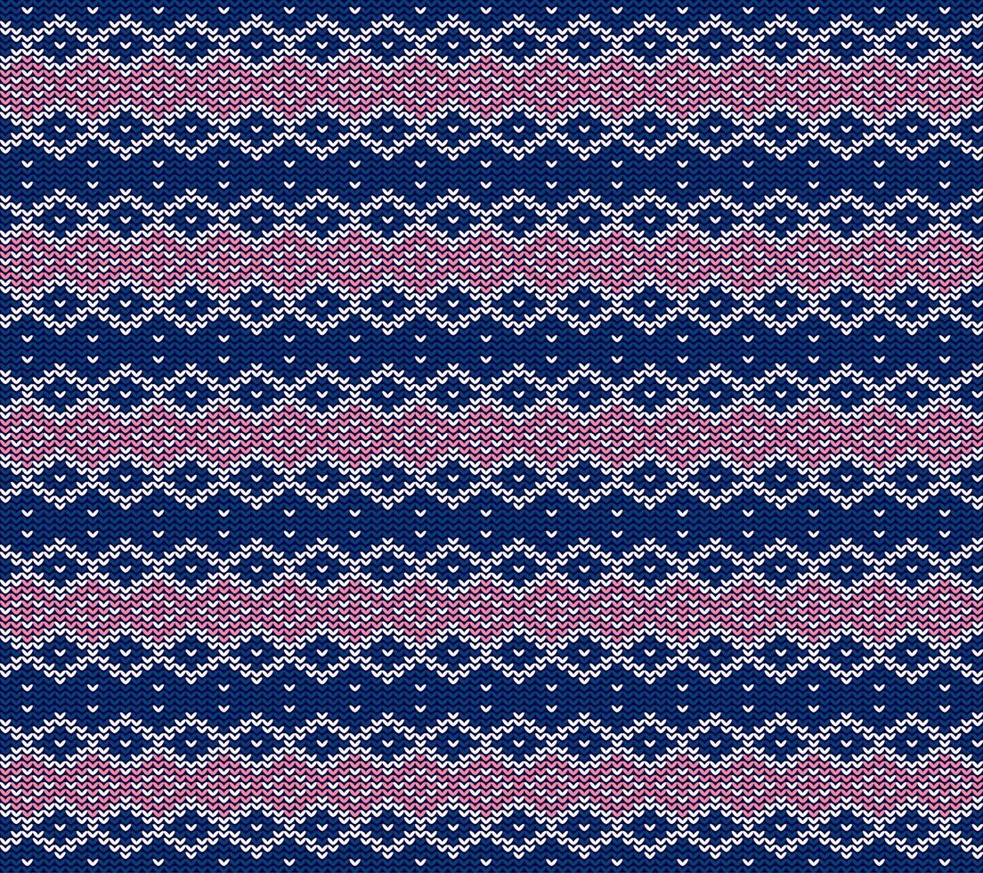 blue seamless knitted pattern with stripes vector