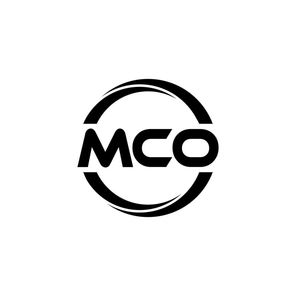 MCO letter logo design in illustration. Vector logo, calligraphy designs for logo, Poster, Invitation, etc.