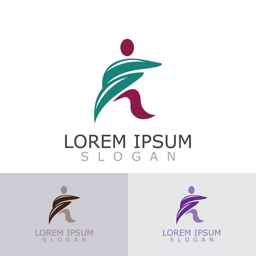 People active abstract logo business and healthy design vector template vector